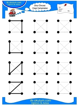 Çocuklar İçin Çizgi Çalışma Sayfaları 